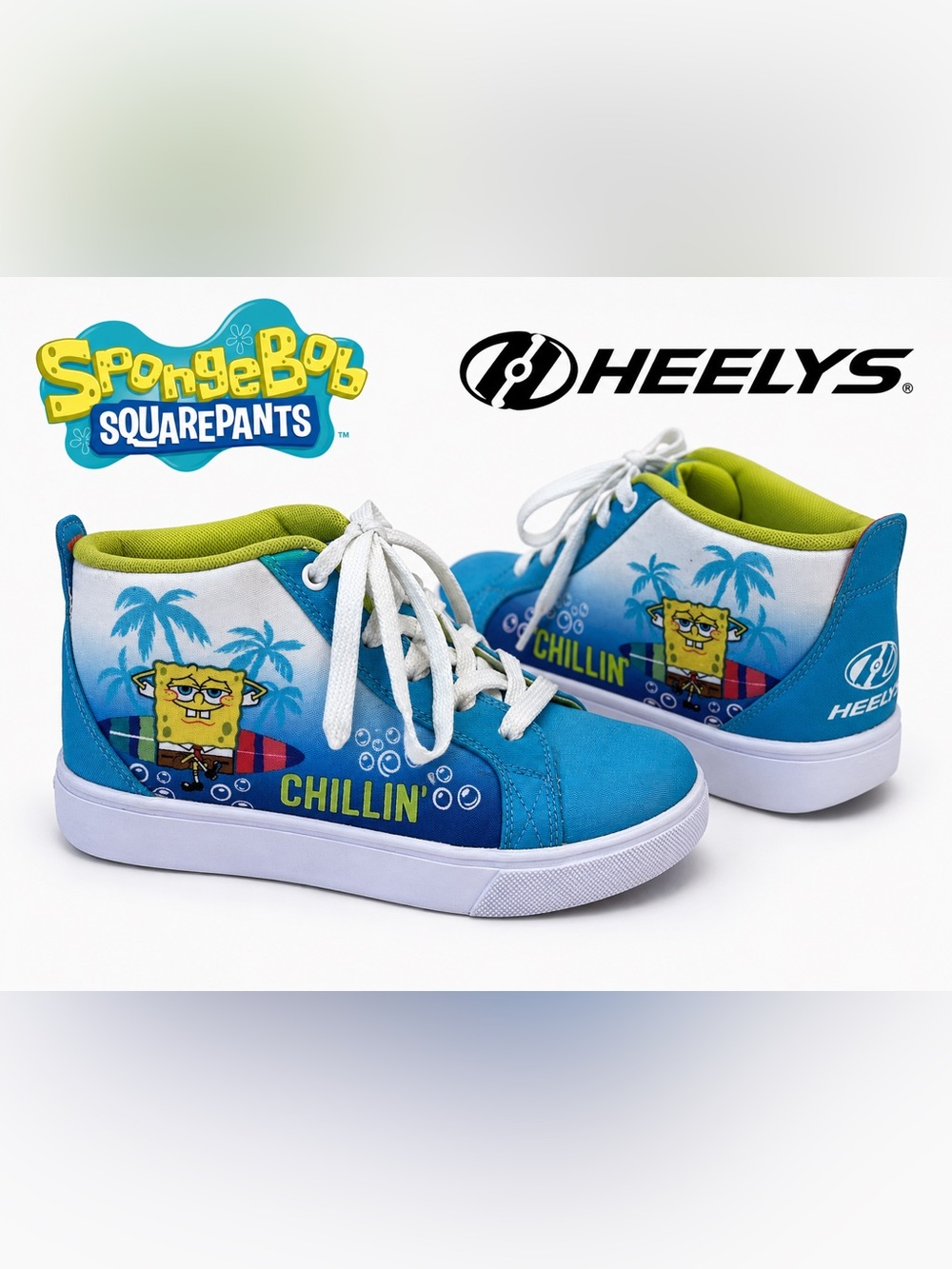 HEELYS Youth 6 Kids Chillin Spongebob Wheels Skate Sneaker Shoes